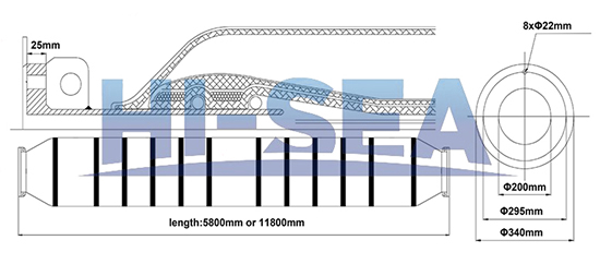 DN200 Dredge Self Floating Rubber Hose Drawing.jpg